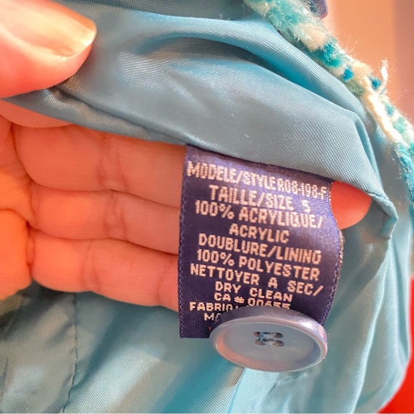 Women's Turquoise Teal Tweed Jacket. Size S - Picture 15 of 16